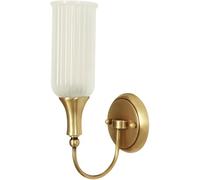 Wmmner Applique Americana in Stile Country, Lampada da Parete Moderna con Paralume in Vetro Bianco, Lampada da Bagno con Corpo in Rame, Compatibile con Lampadina (Un Colore, 1 Luce)/un Colore/1