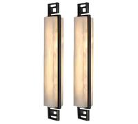 Wmmner Applique da Parete 22,4"Confezione da 2 Lampade Luminose in Ottone Bianco Lungo per Scale Viventi