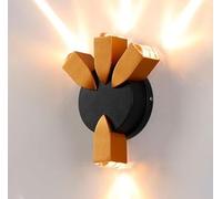 Wmmner Applique da Parete a 4 Luci, Lampada da Parete per Interni Ed Esterni, Faretti Led Orientabili Verso L'Alto e Verso il Basso, Finitura Nero Oro, Illuminazione D'Atmosfera/un Colore/6,9 Pollici