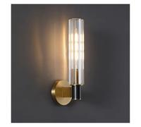 Wmmner Applique da Parete a Led in Cristallo Trasparente in Ottone per Sala da Pranzo Lampade da Parete per Camera da Letto E14 Lampadina Lampada Moderna Arredamento per Interni/Luce Bianca/11 Centime
