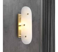 Wmmner Applique da Parete Applique in Marmo Lampada in Vetro in Pietra Naturale Luce D'Oro Lineare Lunga Contemporanea