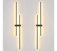 Wmmner Applique da Parete Black Applique Lineare Una Coppia Di Apparecchi Di Illuminazione a Led, Lampade Minimaliste 12W Luce Di Lavaggio Interna, Sfondo Del Soggiorno a Strisce Lunghe