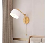 Wmmner Applique da Parete con Braccio Oscillante Lampada da Parete in Ceramica Di Vetro Al Latte Lampada da Lettura a Parete Della Metà Del Secolo Conh Pull Clampada da Parete Industriale per Camera d
