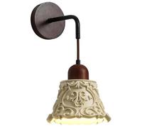 Wmmner Applique da Parete con Filo Elettrico, Lampada Moderna in Stile Metà Secolo, Rilievo Bianco Latte, Stile Rustico Francese, Legno Rustico, Stile Country, per Camera da Letto da Bambina, Soggiorn