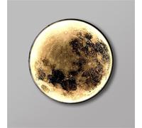 Wmmner Applique da Parete Dimmerabile con Telecomando, Lampada da Parete Moon Design Art Deco, Modern Lampada da Parete a Led Nera, Illuminazione a Soffitto per Interni per Soggiorno Camera da Letto C