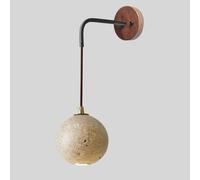 Wmmner Applique da Parete in Travertino Giallo, Illuminazione da Parete in Marmo Moderno Del Secololampada da Parete Industriale Vintage in Legno per Camera da Letto Fattoria