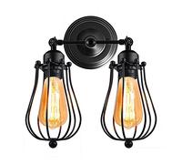 Wmmner Applique da Parete Industriale Rustic Loft Antique Wall Lights Wire Cage Adjustable E27 Socket Edison Vintage Metal Retro Lamp Fixtures per Camera da Letto, Soggiorno, Bar, Caffetterie, Cucina,