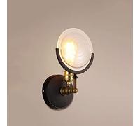 Wmmner Applique da Parete, Lampada da Parete in Vetro Industrialelampada da Parete in Metallo Nero Retrò, Lampada da Testiera V-Intage Presa E27, Lampade da Parete Geometriche per Soggiorno Camera da