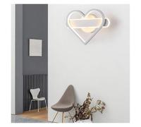Wmmner Applique da Parete Lampada da Parete Moderna a Led - Lampada da Parete per Interni Dal Design a Cuore Lampada in Acrilico Scudo Lampada da Comodino Decorativa, Lampadario/Bianco