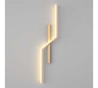 Wmmner Applique da Parete Lineare Apparecchio Di Illuminazione da Parete in Metallo Cablato per Interni, Trasferimento D'Acqua Lampada da Parete con Finitura con Venatura Del Legno Camera da Letto Min