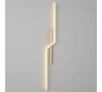 Wmmner Applique da Parete Lineare Apparecchio Di Illuminazione da Parete in Metallo Cablato per Interni, Trasferimento D'Acqua Lampada da Parete con Finitura con Venatura Del Legno Camera da Letto Min
