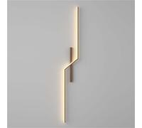 Wmmner Applique da Parete Lineare Lampada da Parete per Interni in Metallo Cablato, Trasferimento D'Acqua Lampada da Parete con Finitura Venatura Del Legno Lampada da Parete Minimalista Camera da Lett
