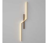 Wmmner Applique da Parete Lineare Lampada da Parete per Interni in Metallo Cablato, Trasferimento D'Acqua Lampada da Parete con Finitura Venatura Del Legno Lampada da Parete Minimalista Camera da Lett