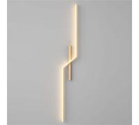 Wmmner Applique da Parete Lineare Lampada da Parete per Interni in Metallo Cablato, Trasferimento D'Acqua Lampada da Parete con Finitura Venatura Del Legno Lampada da Parete Minimalista Camera da Lett