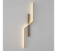 Wmmner Applique da Parete Lineare Lampada da Parete per Interni in Metallo Cablato, Trasferimento D'Acqua Lampada da Parete con Finitura Venatura Del Legno Lampada da Parete Minimalista Camera da Lett