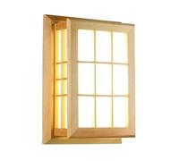 Wmmner Applique da Parete Moderna in Legno Massello Giapponese a Led Wall Light Style Square 8W Nordic Home Decor Lighting Apparecchio per Camera da Letto Comodino Soggiorno Corridoio Sala Studio/3000