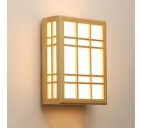 Wmmner Applique da Parete Moderna in Legno Massello Giapponese a Led Wall Light Style Square 8W Nordic Home Decor Lighting Apparecchio per Camera da Letto Comodino Soggiorno Corridoio Sala Studio/3000