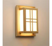 Wmmner Applique da Parete Moderna in Legno Massello Giapponese a Led Wall Light Style Square 8W Nordic Home Decor Lighting Apparecchio per Camera da Letto Comodino Soggiorno Corridoio Sala Studio/6000