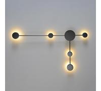 Wmmner Applique da Parete Moderna Luce Calda Luci da Parete a Led Minimalista - Lampada da Parete Dot Line Design Illuminazione da Parete Nera/un Colore/19.7 Pollici