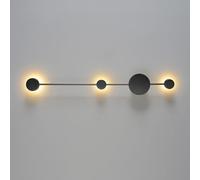 Wmmner Applique da Parete Moderna Luce Calda Luci da Parete a Led Minimalista - Lampada da Parete Dot Line Design Illuminazione da Parete Nera/un Colore/35,4 Pollici