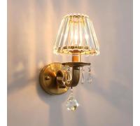 Wmmner Applique da Parete Moderna Minimalista in Ottone Anticato Applique da Parete con Pendente in Cristallo Lampada da Parete Moderna Dorata, Lampada da Soffitto