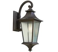 Wmmner Applique da Parete, Moderna Minimalista Nera Square Wall Light Striped Glass Lamp Shade Lampada da Parete per Esterni Ip65 Applique Impermeabile e a Prova Di Ruggine Utilizzata per la Lanterna