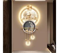 Wmmner Applique da Parete per Camera da Letto 3D Wall Art Decor Led Wall Art Wall Art Decorazioni Lampada 3D Walling con Light Chinese Arazzi da Parete per la Camera da Letto Del Corridoio D'Ingresso