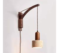 Wmmner Applique da Parete per Camera da Letto con Braccio Oscillante Luce Di Lettura a Parete per Camera da Letto Pietra Di Marmo Naturale Wtutte Le Lampade Rustiche Vintage Illuminazione da Parete in