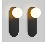 Wmmner Applique da Parete per Camera da Letto Globo Apparecchio Di Illuminazione in Vetro Lampada da Parete Moderna Nordica Confezione da 2 Design Ovale Accanto Alla Lampada da Parete Parete Internade
