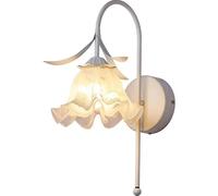 Wmmner Applique da Parete Verde Fiore Bianco Nordico Moderno con Lampada Francese in Stile Country con Collo D'Oca per Camera da Letto, Soggiorno, Sala da Pranzo in Stile Rustico e Bagno