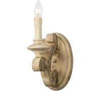 Wmmner Applique in Stile Country Francese con Candela Bianca Invecchiata, Lampada Rustica in Stile Moderno Di Metà Secolo per Camera da Letto, Soggiorno, Sala da Pranzo