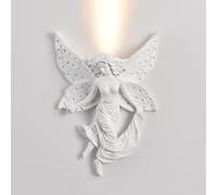 Wmmner Applique Moderne Led per Interni Resina Cristo Angelo Applique Bianca Mid Century Farmhouse Lampada per Camera da Letto Soggiorno Sala da Pranzo/Elfi