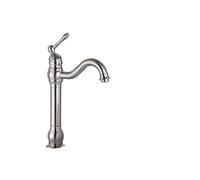 Wmmner Bagno in Ottone Antico Recipiente per Lavabo Rubinetto per Lavello Foro Montato Sul Ponte Rubinetto per Miscelatoredo Rubinetto per Bagno Rubinetti a 1 Foro (D)/Spazzolato in Alto