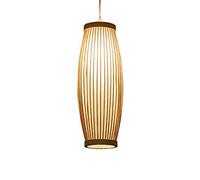 Wmmner Bamboo Light Rattan Ceiling Chandelier Lamp Cylindrical Birdcage Ceiling Light Shade Wicker Hanging Light Fixture Lamp for Living Room, Kitchen & Dining Room, Bedroom, Restaurant, Café