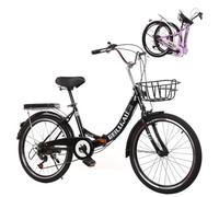 Wmmner Bicicletta Pieghevole 20/22/24/26 Pollici, Bici Unisex per Adulti da Montagna e da Pendolarismo, Acciaio ad Alto Tenore Di Carbonio, 7 Velocità, Premium Ladiebicicletta Pieghevole in Altezza Re