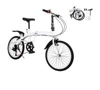 Wmmner Bicicletta Pieghevole da 20 Pollici Adulti Bicicletta Leggera in Lega Bicicletta Pieghevole Portatile da Città Perr Fitness e Divertimento | 6 Velocità, Sedile e Manubrio Regolabili | Bianco