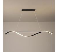 Wmmner Black Metal Strip Pendent Lamp Led Dimmable Ceiling Hanging Light Modern Home Adjustable Suspended Light,Light/un Colore/47,3 Pollici