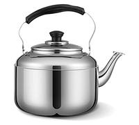 Wmmner Bollitore da Campeggio Bollitore Teiera in Acciaio Inossidabile Fischietto Bollitore Ergonomicoic Handle Polish Teiera Classica Semplice per Bollitore per Cucina per Piano Cottura a Gas/Argento