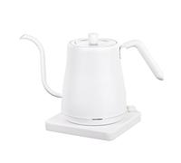 Wmmner Bollitore Elettrico a Collo D'Oca, Finitura Lucida Testurizzata Elegante con Protezione Rapida da Ebollizione e Bollitura a Secco, 0.8 Litri, 1000W Bianco, M