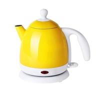 Wmmner Bollitura Rapida, Bollitore Elettrico, Acciaio Inossidabile 304, Bollitura Rapida, Spegnimento Automatico, Protezione da Ebollizione-A Secco, Bollitore da Caffè, 4 Minuti, 1000 W, Blu/Giallo