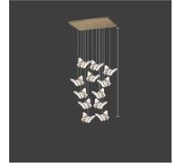 Wmmner Butterfly Compatible with Ladder Lights Compatible with Ladder Chandelier Loft Decor Interior Lighting Compatible with Stairs,Chandelier/Rectangle12Heads