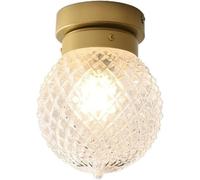Wmmner Camera Decora Lampada da Soffitto Moderna V-Intage Plafoniere in Oro Sfera Di Vetro a Coste Trasparente Piccola Cucina Vicino Alla Plafoniera, Lampada a Sospensione a Soffitto a Led