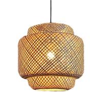 Wmmner Chandelier Bamboo Weave Bamboo Art Light Rustic B&B Inn Simple Style Creative Japanese Bedroom Dining Room Hanging Light Fixture(30Cm)/Verde/40 Centimetri