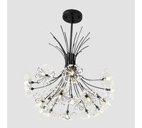 Wmmner Chandelier Ceiling Light Modern G4 Crystal Chandeliers Chandelier Light Flush Mount Led Ceiling,Contemporary Dining Room/Luce Calda Nera/19 Teste