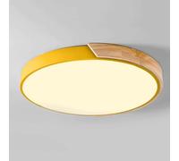 Wmmner Circulararoon Flat Lights Three-Tone Light Light Led Ceiling Light Integrated Installation Ceiling Lighting Fixture Super Bright Fashionable Panel Lamp for Bedroom, Child Room,/Giallo/11.8In
