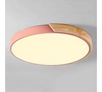 Wmmner Circulararoon Flat Lights Three-Tone Light Light Led Ceiling Light Integrated Installation Ceiling Lighting Fixture Super Bright Fashionable Panel Lamp for Bedroom, Child Room,/Rosa/15.7In