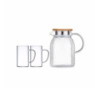 Wmmner Classic Home Glass Big Capacity Tea Kettle Cool Water Pot Conmaniglia Tea Maker Tea Set Contenitore Facile da Usare/con Tazza/1000Ml