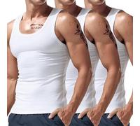 Wmmner Confezione da 3 Canotte da Uomo, Magliette Senza Maniche, Magliette Compressive, Magliette Slim Fit per Bodybuilding, Magliette Estive, Magliette Intime in Cotone/3 Pezzi 12/Xx