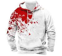 Wmmner Costumi Di Halloween per Uomo Felpe con Cappuccio Insanguinate con Tasche Maglietta con Cappuccio Spaventosa con Sangue Felpa a Maniche Lunghe Pullover/Felpe con Cappuccio Bianche Halloween da