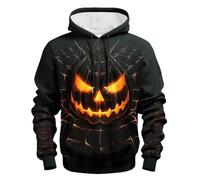 Wmmner Costumi Di Halloween per Uomo Felpe con Cappuccio Jack O' Lantern Felpe con Cappuccio e Stampa Faccia Di Zucca con Tasche Felpe a Maniche Lunghe/Nero4 Felpe con Cappuccio Halloween da Uomo/S